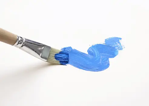 Painting proces using blue paint
